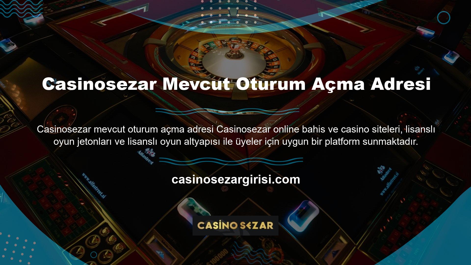 Ancak tüm online casino siteleri gibi bu sitelerin de lisansları ülkemizde geçerli olmadığı için Casinosezar erişim yasaktır