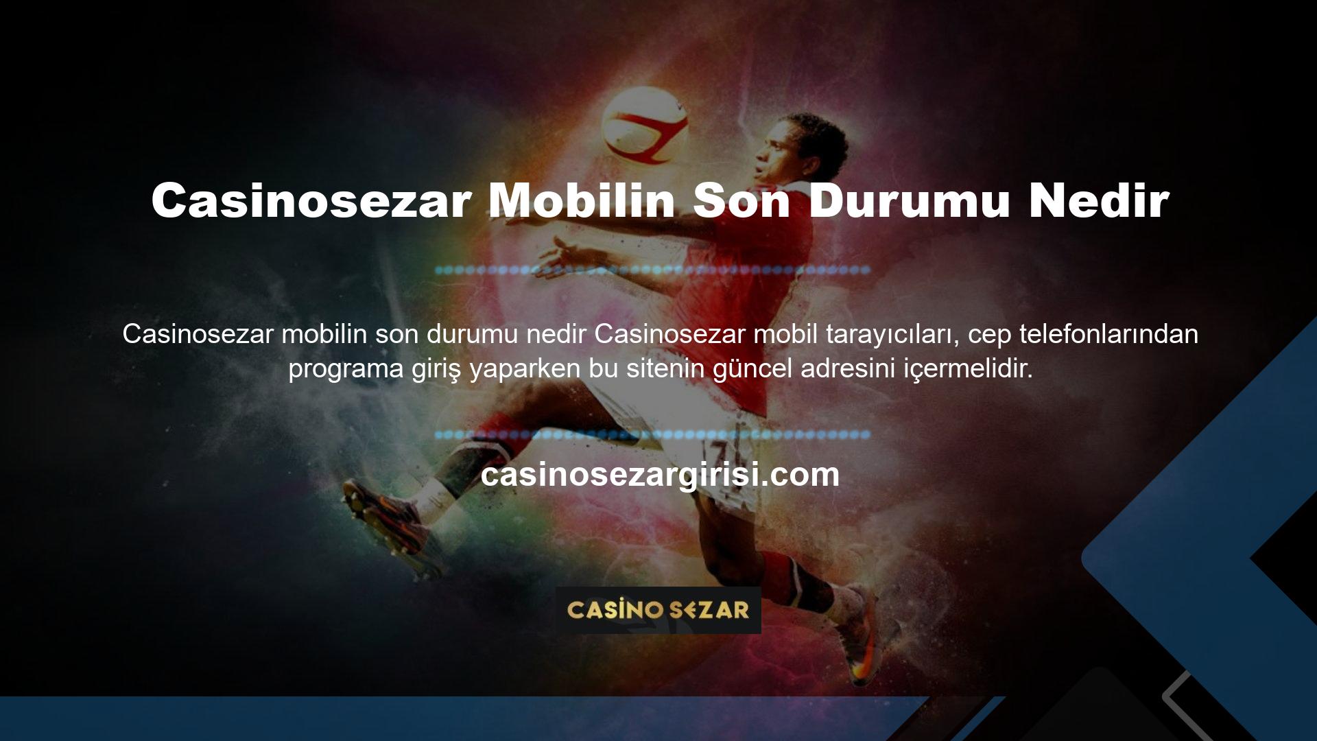 Adres bilgilerindeki değişiklik ile Casinosezar mobil bağlantısının ana sayfasına ulaşmak oldukça basittir